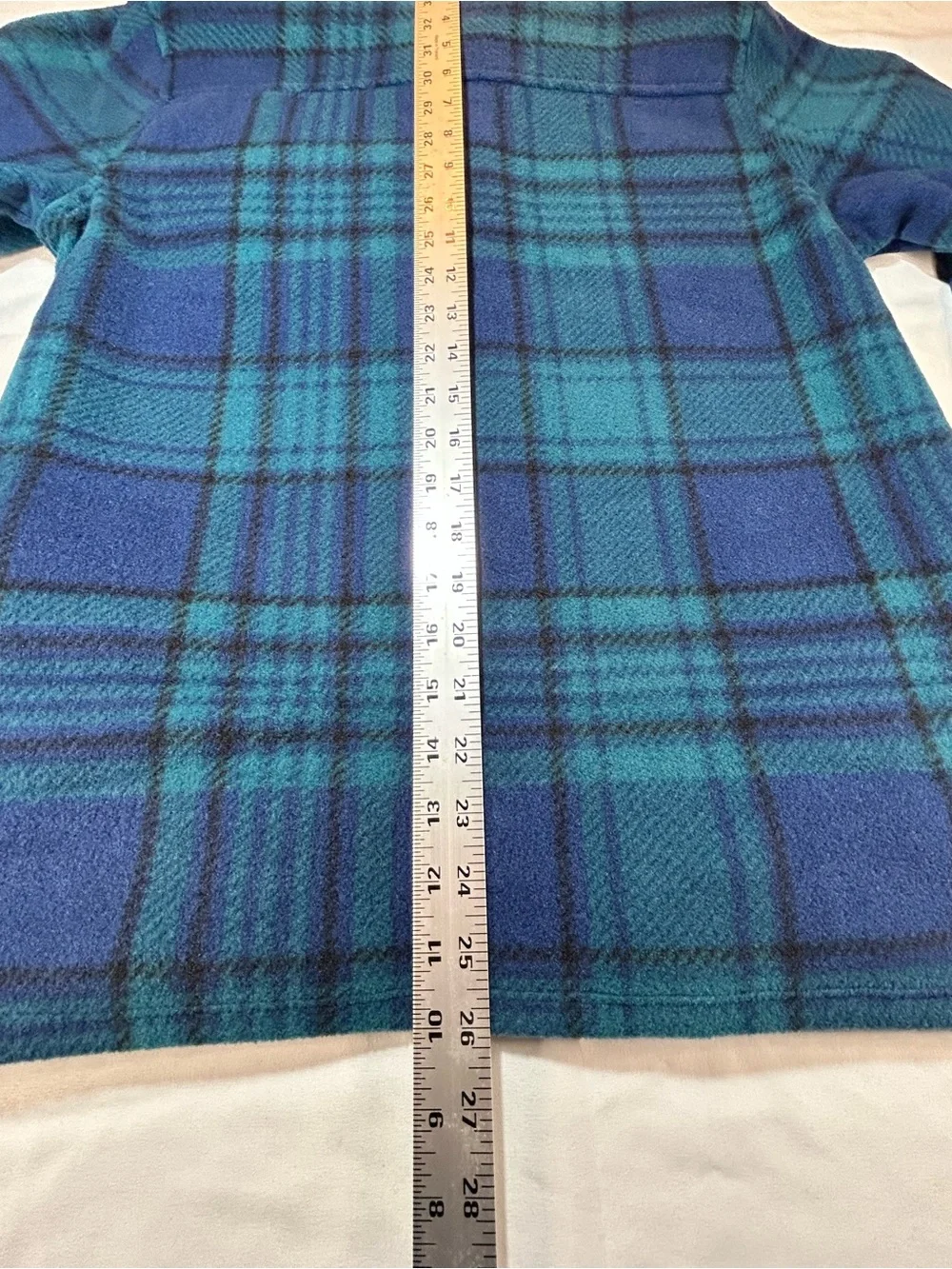 Hurley Blue & Teal Plaid Zip Fleece Jacket